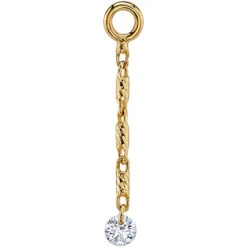 "Astra" Chain Charm In Gold With DIAMOND
