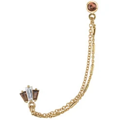 "Lumen" Dual End In Gold With Smoky Quartz & Morganite