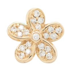 "Kaena" Threaded End In Gold With DIAMONDS -Body Vision Los Angeles 42540 BodyVision BVLAKaenaThreadedEndinGoldwithDIAMONDSSingleYellowGold2