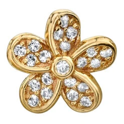 "Kaena" Threaded End In Gold With White CZ's