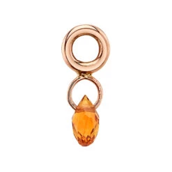 Briolette Charm In Gold With Madeira Citrine -Body Vision Los Angeles 42555 BodyVision BVLABrioletteCharminGoldwithCitrineSingleRoseGoldVENDORPHOTO