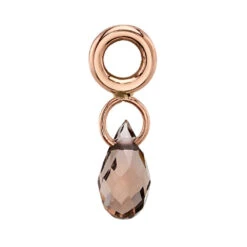 Briolette Charm In Gold With Smoky Quartz