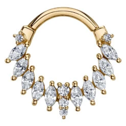 "Skylar" Hinge Ring In Gold With DIAMONDS