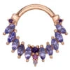 "Skylar" Hinge Ring In Gold With Tanzanite, Amethyst, Rhodolite & Light Amethyst