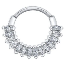 "Sweet Dreams" Hinge Ring In Gold With White CZ's