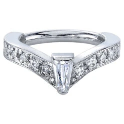 "Cherish Baguette" Hinge Ring In Gold With White CZ's