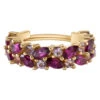 "Isabella" Hinge Ring In Gold With Rhodolite & Light Amethyst
