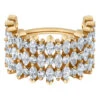 "3 Row Narrows" Hinge Ring In Gold With White CZ's
