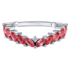 "Carmel" Hinge Ring In Gold With Padparadscha Sapphire & Diamonds