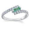 "Finesse Baguette" Hinge Ring In Gold With Mint Beryl & Diamonds