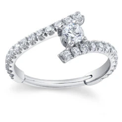 "Finesse Round" Hinge Ring In Gold With White CZ's