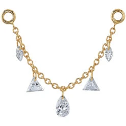 "Brixton" Chain Attachment In Gold With DIAMONDS