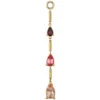 "Three Tears" Chain Charm In Gold With Garnet, Padparadscha Sapphire & Oregon Sunstone