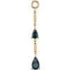 "Two Tears" Chain Charm In Gold With London Blue Topaz'