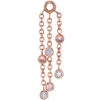 "Innocence" Chain Charm In Gold With Rainbow Moonstone, Diamonds & Mercury Mist Topaz