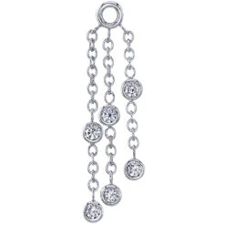 "Innocence" Chain Charm In Gold With White CZ's