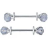 "Falcon Claw" Nipple Barbells In Gold With Lavender Chalcedony