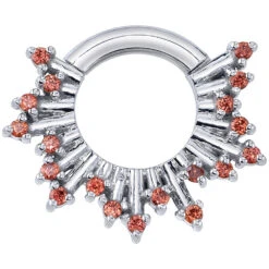 "Frozen" Hinge Ring In Gold With Orange Cognac Diamond