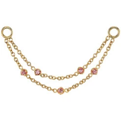 "Suzanne" Chain Attachment In Gold With Padparadscha Sapphires