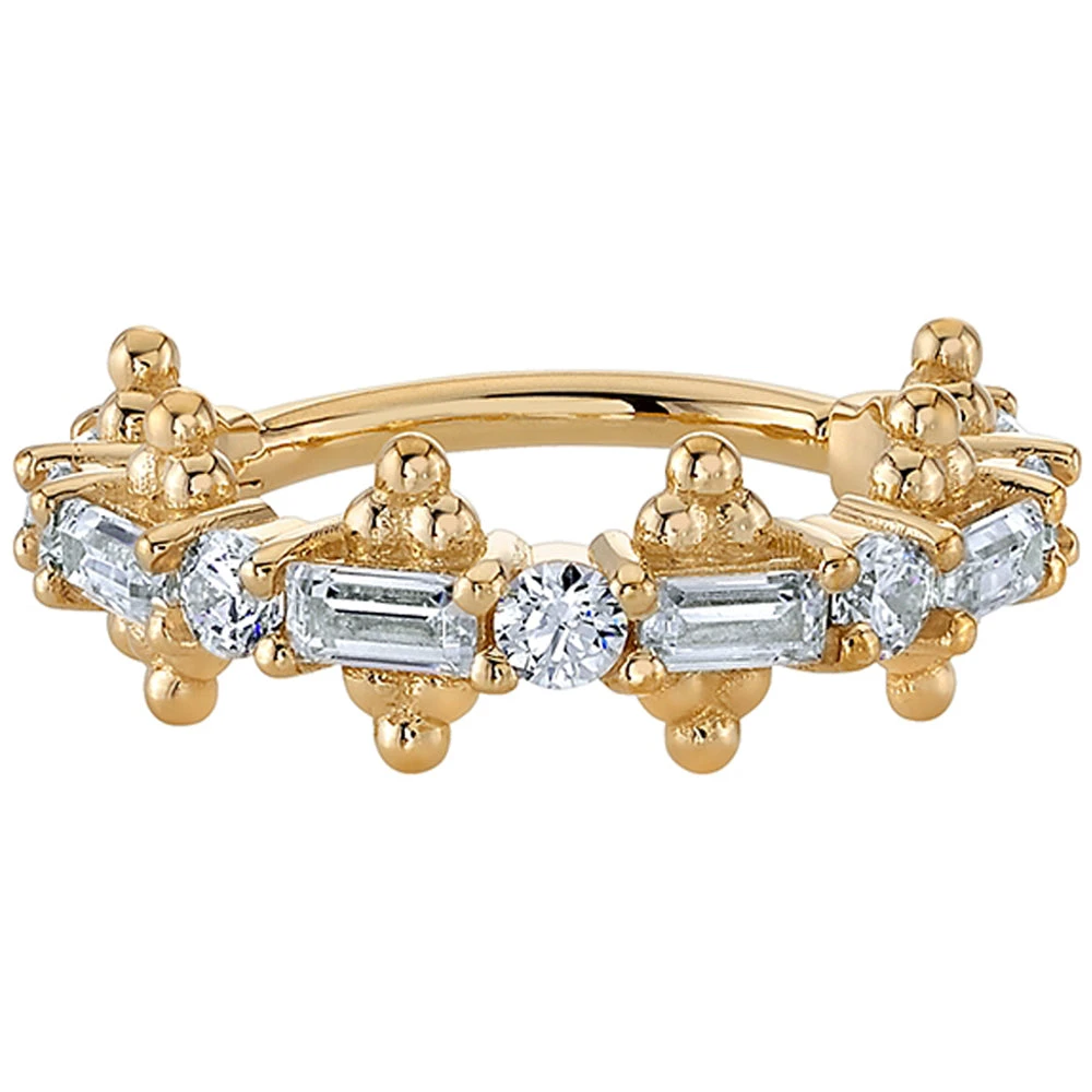 "Closer" Hinge Ring In Gold With White CZ's 2 "Closer" Hinge Ring In Gold With White CZ's - Image 2
