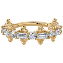 "Closer" Hinge Ring In Gold With White CZ's