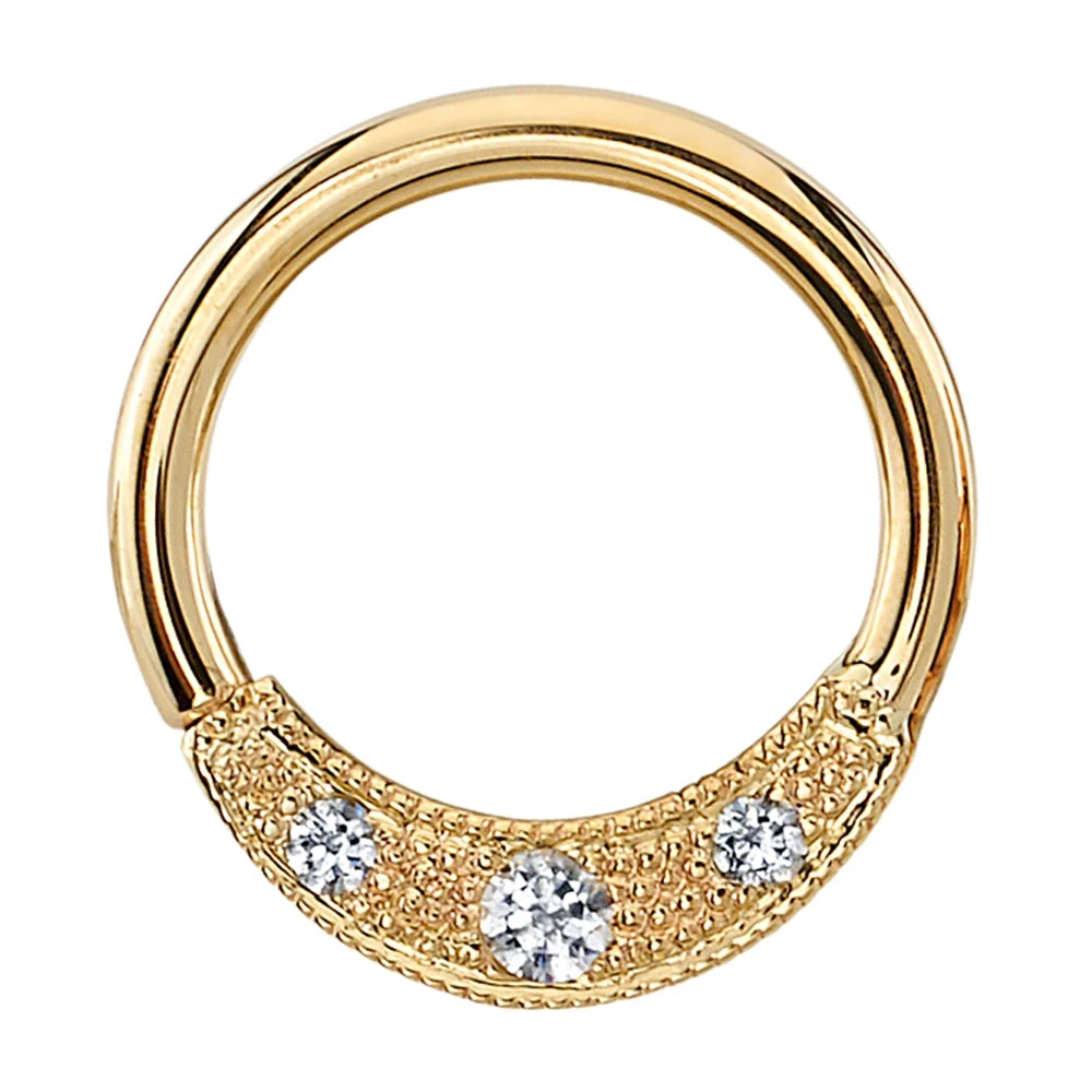 "Janna" Seam Ring In Gold With White CZ's 1 "Janna" Seam Ring In Gold With White CZ's