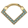 "Nairobi" Hinge V Ring In Gold With Ice Blue Topaz'