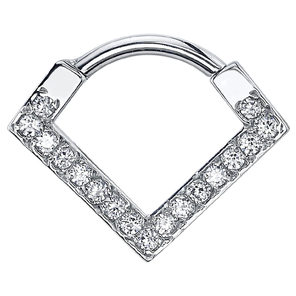 "Nairobi" Hinge V Ring In Gold With White CZ's 1 "Nairobi" Hinge V Ring In Gold With White CZ's