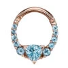 "Carina" Hinge Ring In Gold With Swiss Blue Topaz'