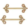 "Paradise" Forward Facing Nipple Barbells In Gold With Oregon Sunstones