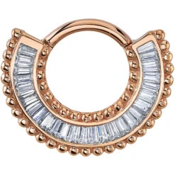 "Viaje" Hinge Ring In Gold With White CZ's