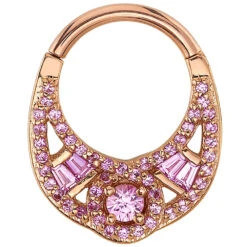 "La Mirada" Hinge Ring In Gold With Pink Sapphires