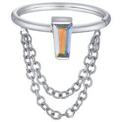 "Sunday!" Hinge Ring In Gold With Mercury Mist Topaz