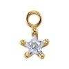 Star Point Prong Charm In Gold With White CZ