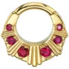 "Azval" Hinge Ring In Gold With Rubies