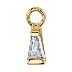 Graduated Baguette Charm In Gold With White CZ