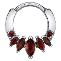 "Tesseract" Hinge Ring In Gold With Garnets