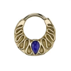 "Callisto" Hinge Ring In Gold With Lapis