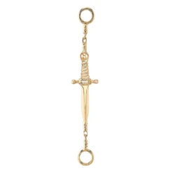 "Dagger" Miranda Chain Charm In Gold